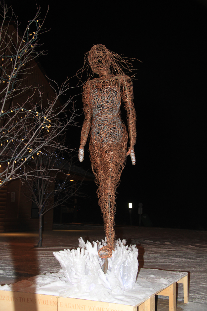 12 Days to End Violence Against Women 2015 - statue in Whitehorse, Yukon