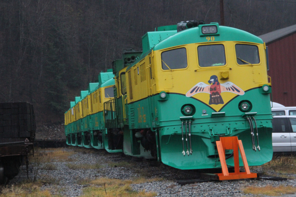 Locomotives at the White Pass Shops in Skagway