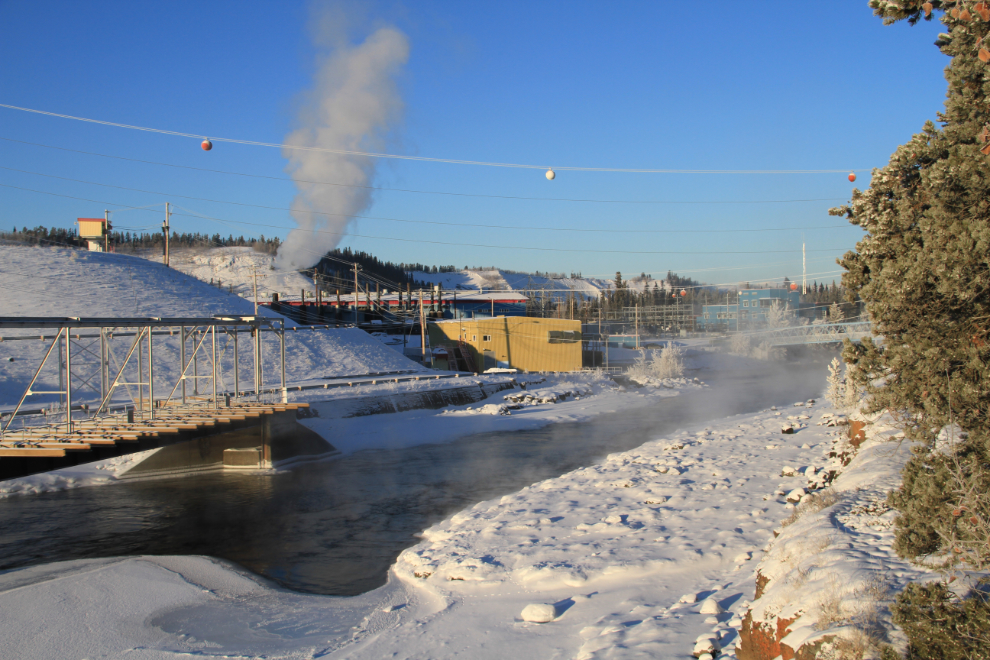 Power generation on the Yukon River in the winter