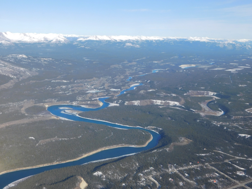 Flying over the Yukon River south of Whitehorse