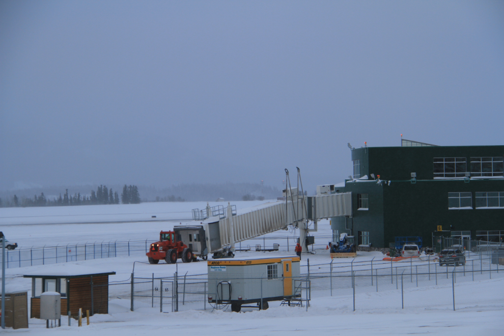 A second jetway being installed at YXY