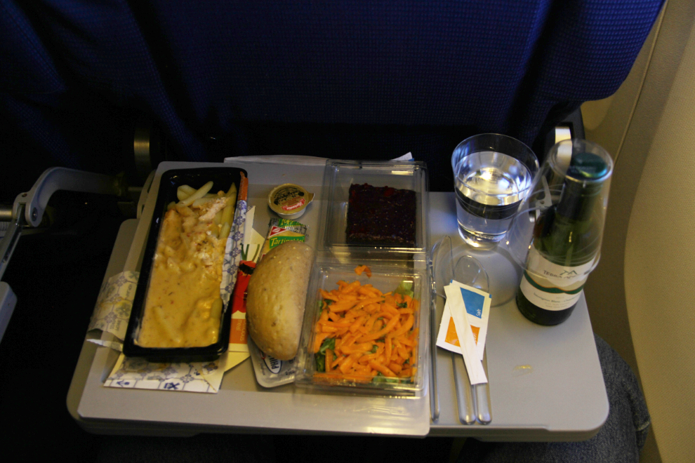 Dinner on a KLM flight