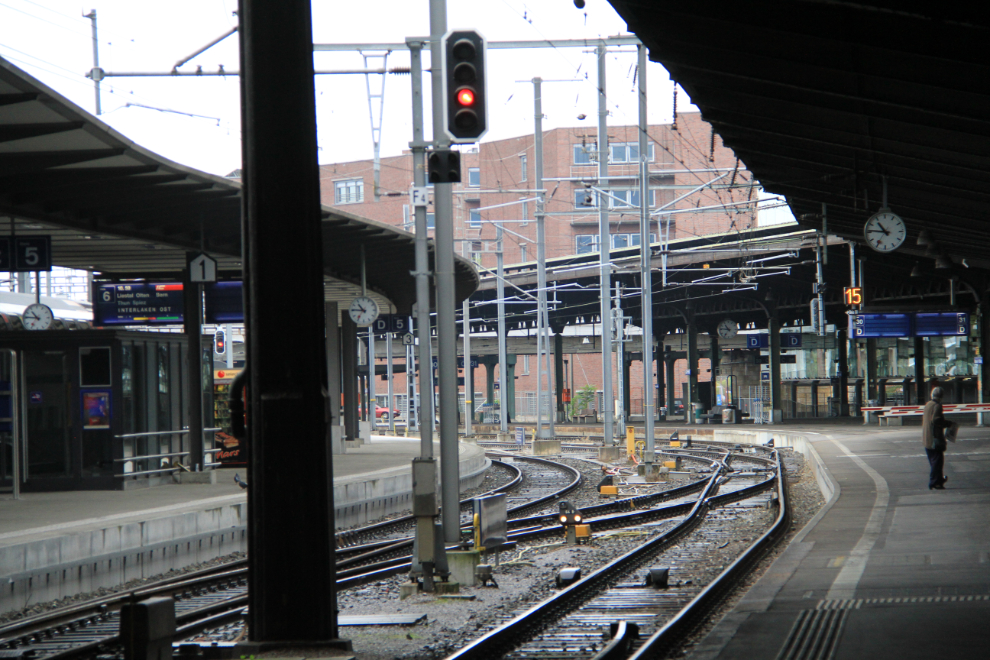 The main railway station in Basel, Switzerland