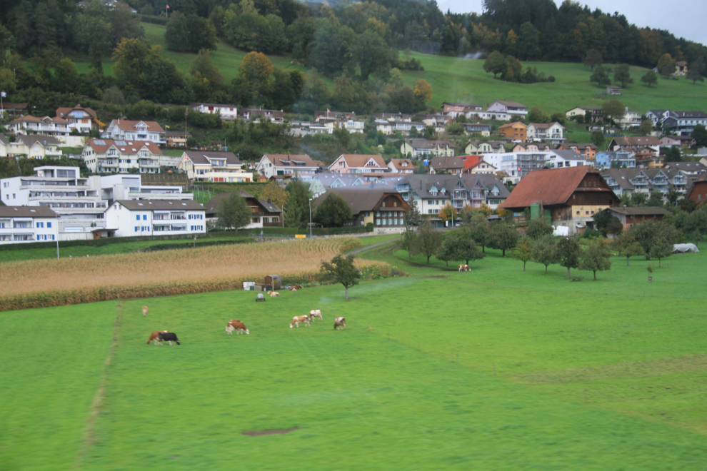 The countryside between Basel and Lucerne