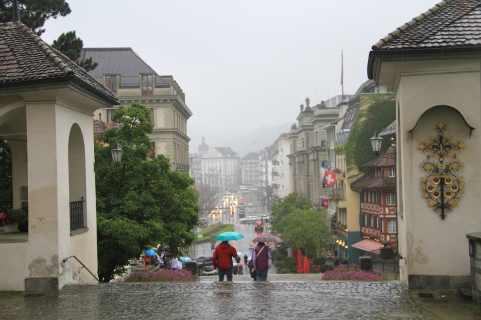 The view from the steps of the Hofkirke at Lucerne, Switzerland