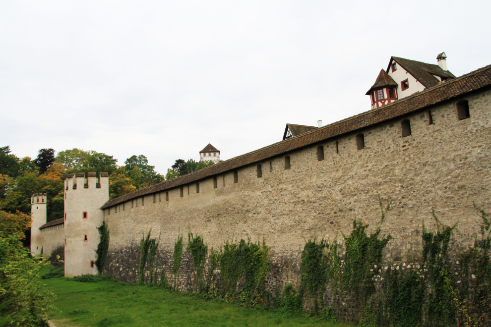 A preserved section of the city wall in Basel, Switzerland