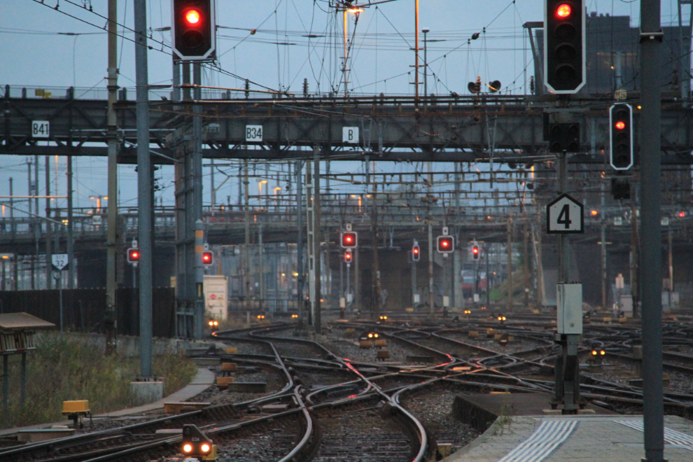 Tracks at the Basel SBB railway station