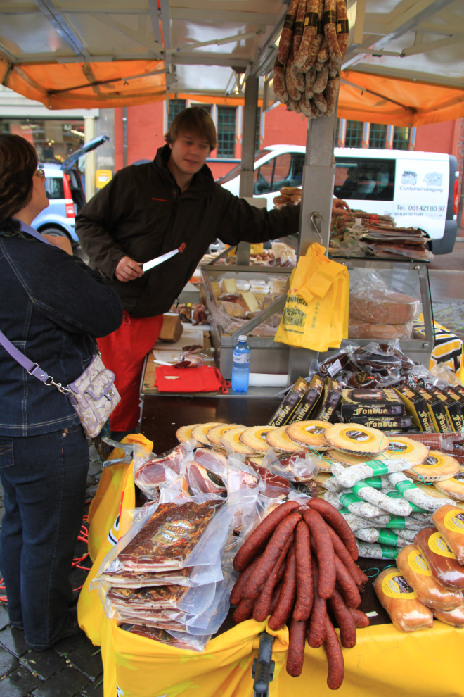 Farmers' market in the aptly-named Marktplatz in Basel