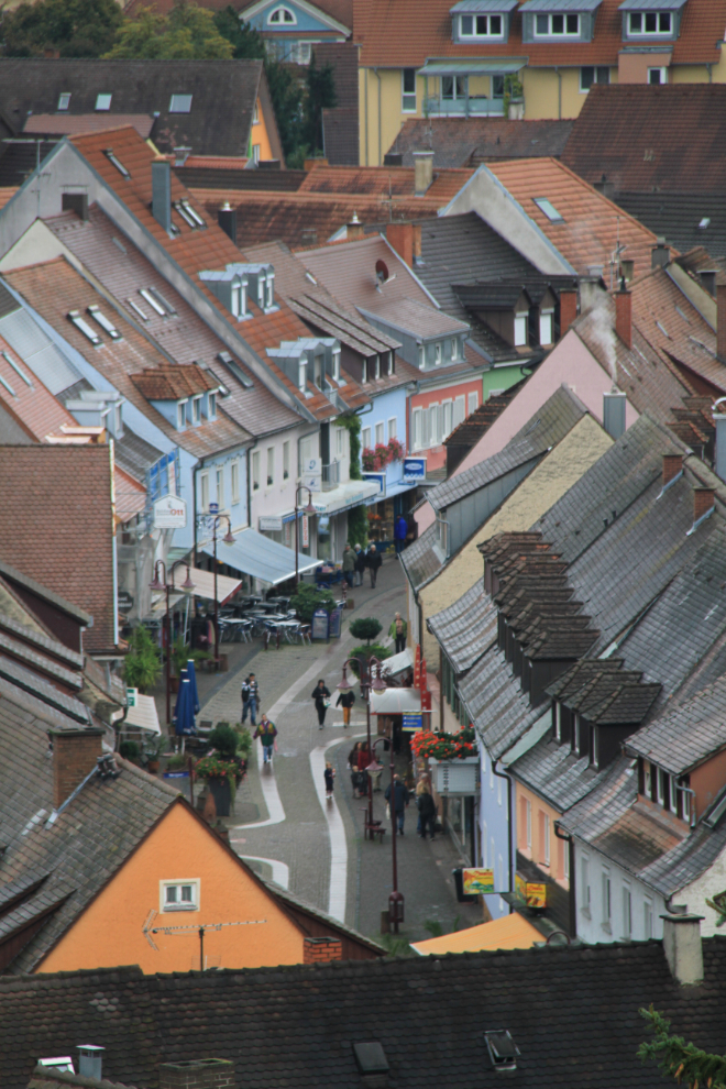 Looking down from the cathedral in Breisach, Germany
