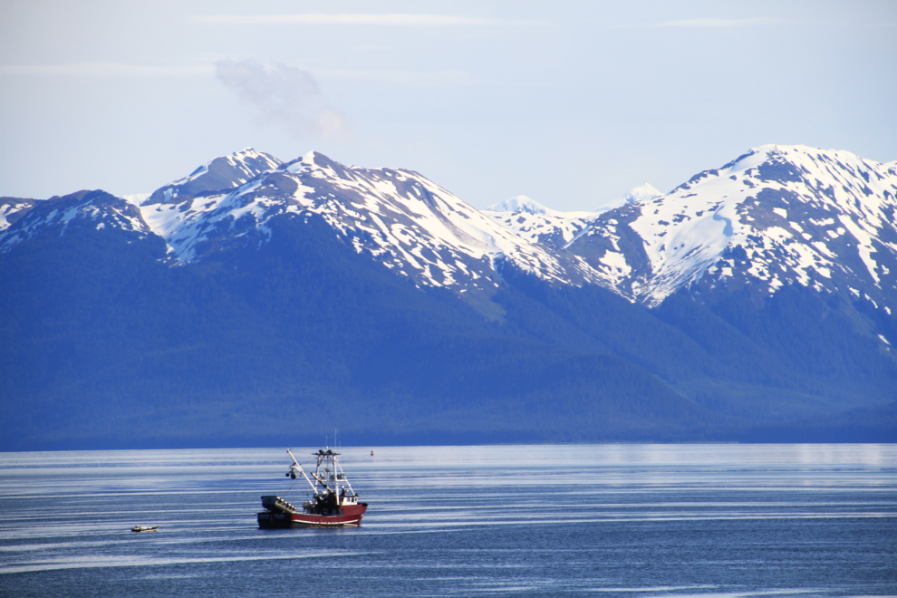 The view from our anchoring position at Point Sophia, Alaska