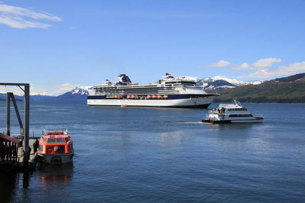 The Celebrity Millennium at anchor at Icy Strait Point