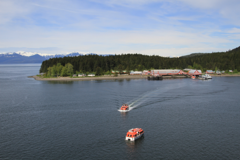 Tenders shuttling cruise ship passengers at Hoonah, Alaska