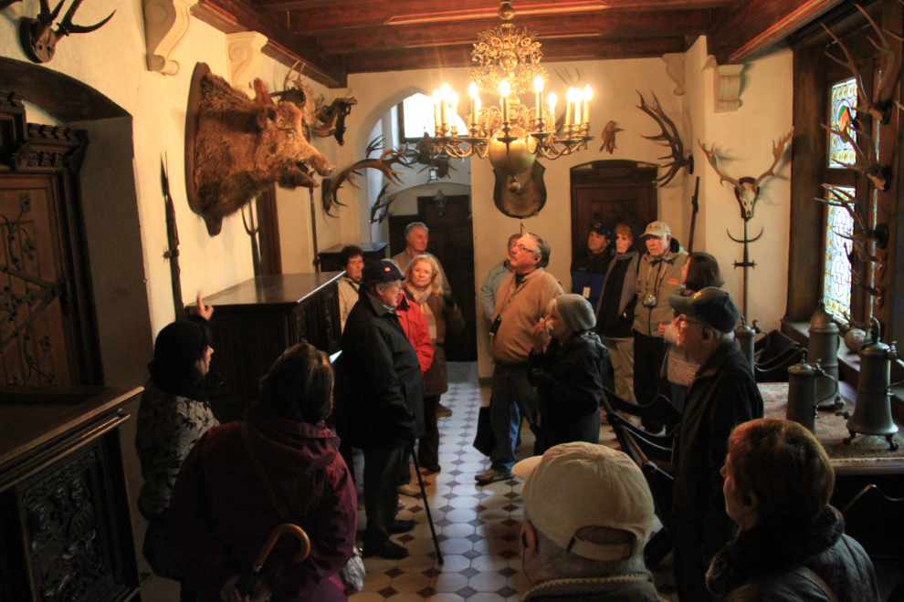 The hunting room at Reichsburg castle at Cochem, Germany