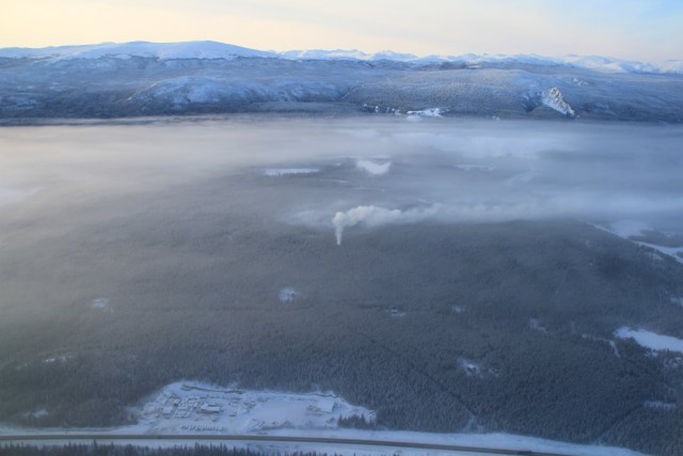 Cold fog at Whitehorse, Yukon