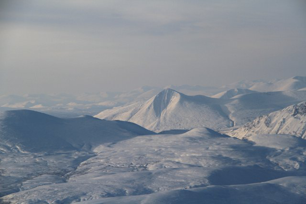 An unusual mountain just to the southwest of Whitehorse, Yukon