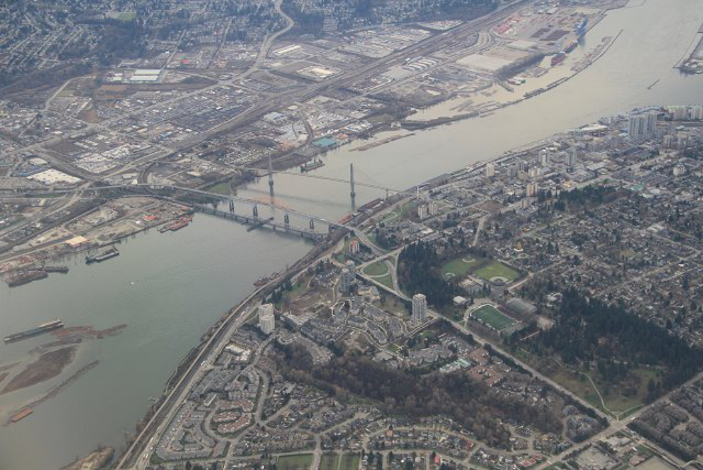 Aerial of New Westminster, BC