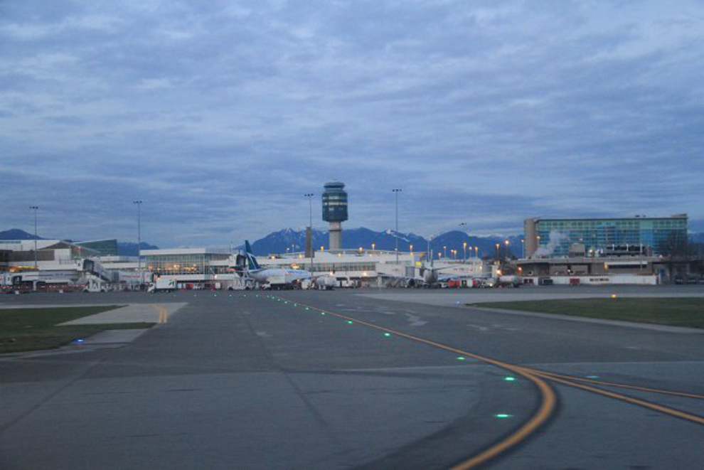 Taxiing to the runway at YVR