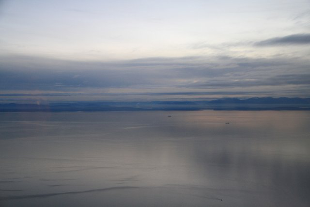 Aerial view of the Strait of Georgia