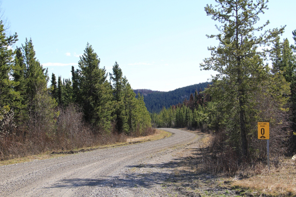 Restricted gas-field road along the Alaska Highway