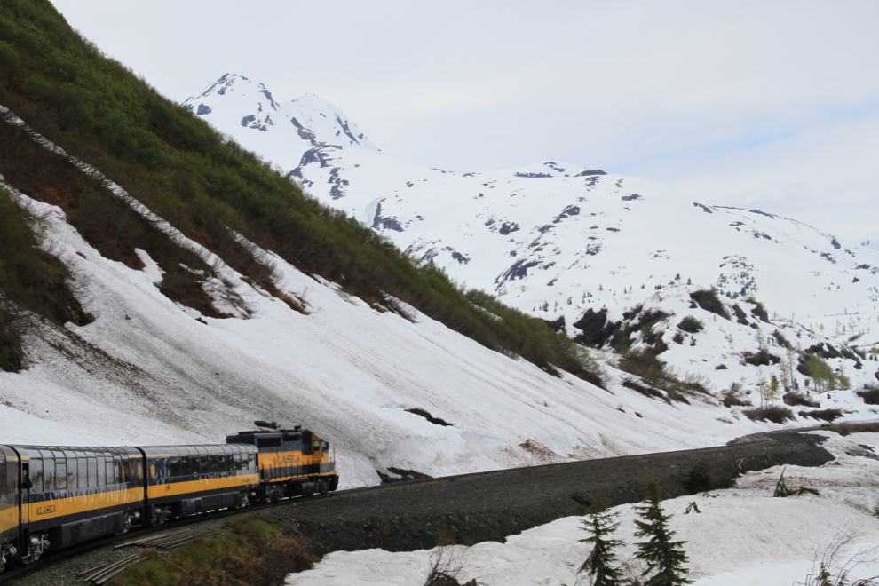 One of the many avalanche zones on the Alaska Railroad