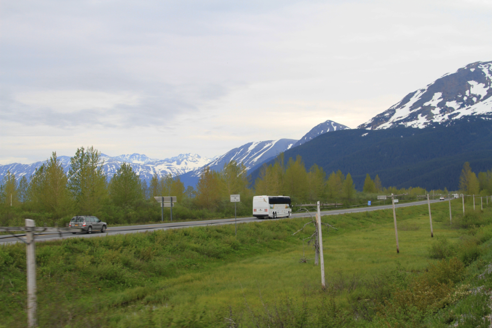 Seward Highway seen from the Alaska Railroad