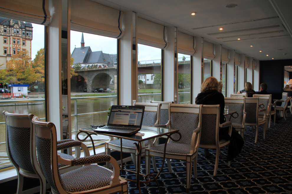 My blogging desk on the River Queen