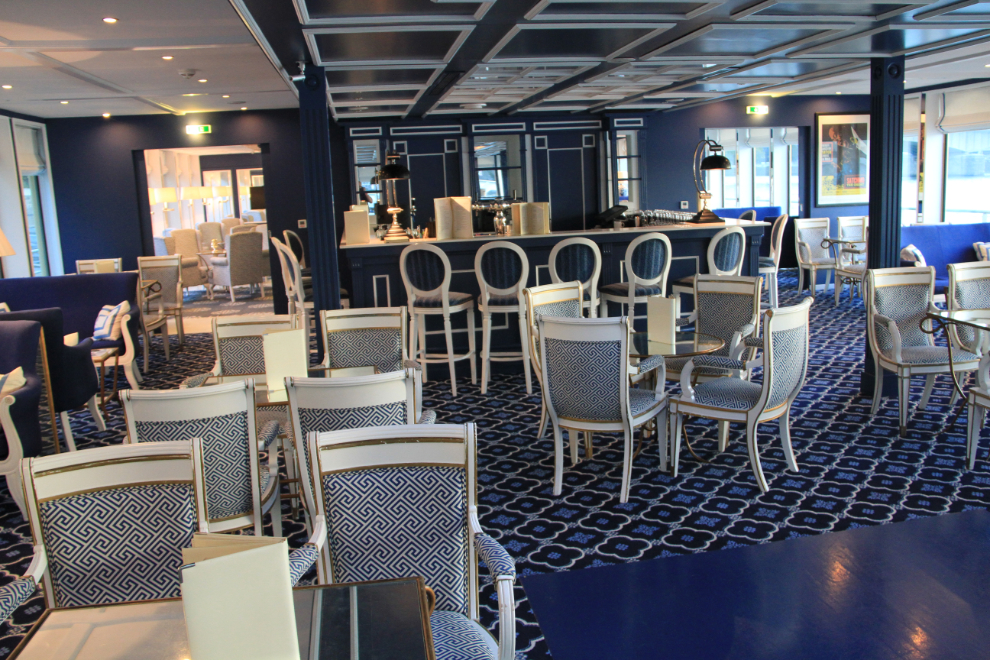 The lounge on Uniworld's River Queen
