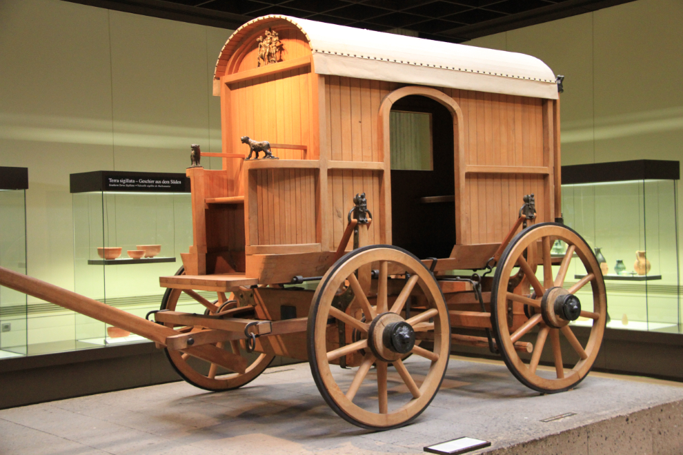 A replica of a Roman wagon in the Roman-Germanic Museum - Cologne, Germany