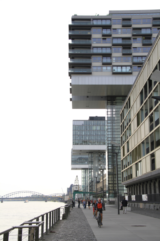 Condos along the Rhine River in Cologne, Germany