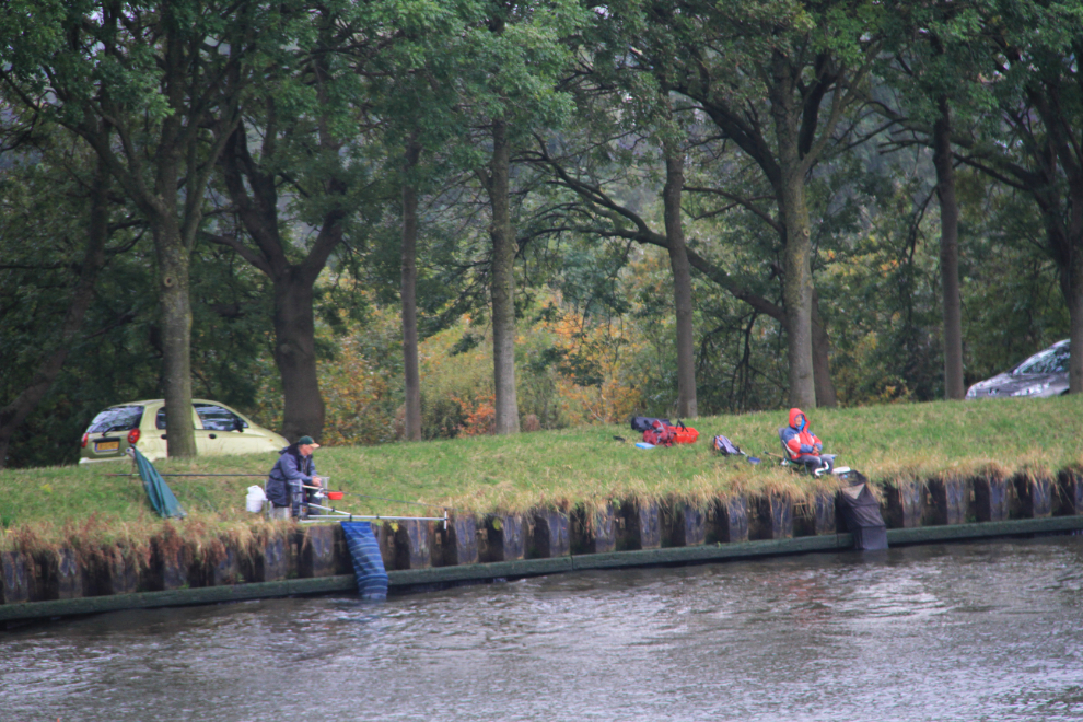 Fisherpeople along the canal as we sailed towards Amsterdam