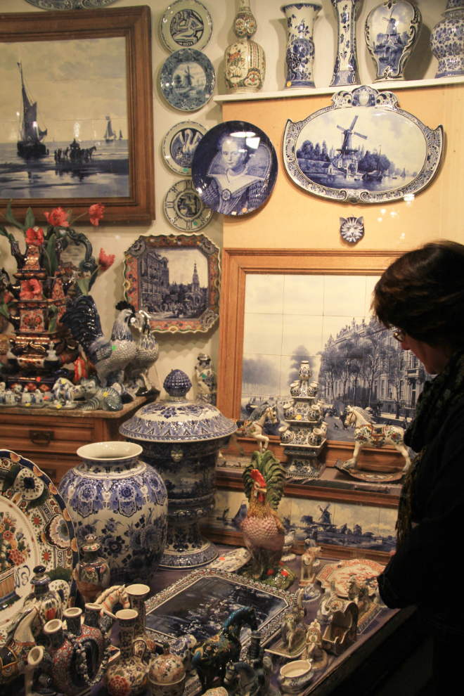 Delft pottery shop in Amsterdam