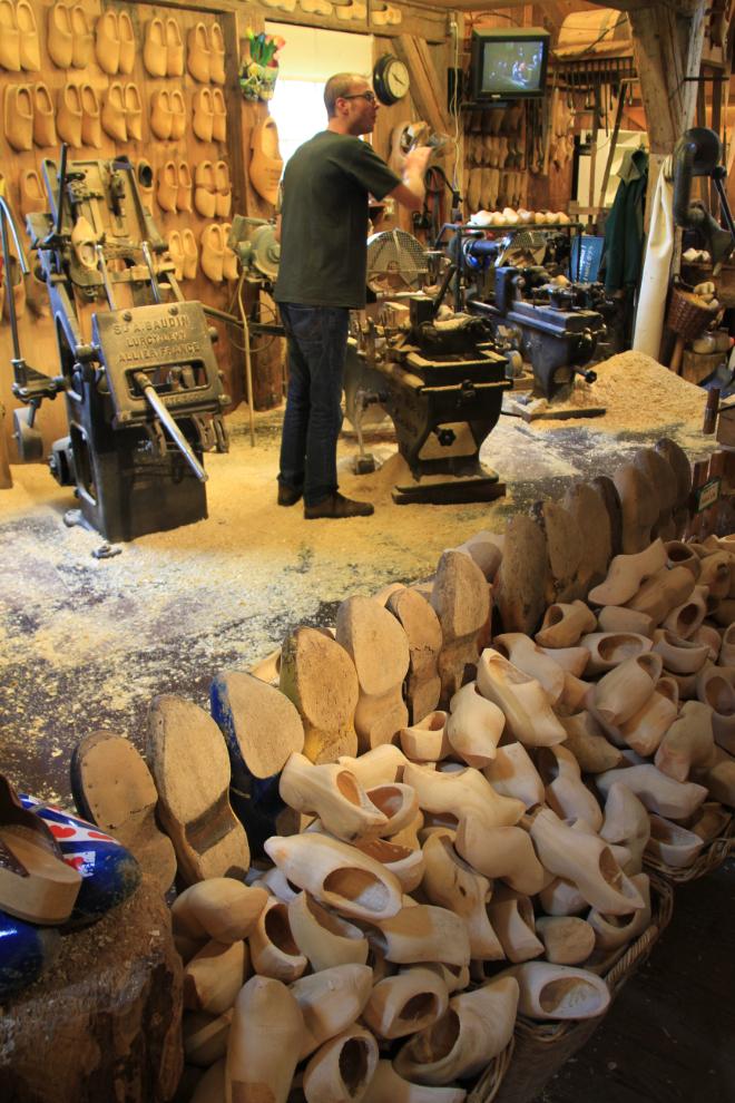 Making wooden shoes at Zaanse Schans