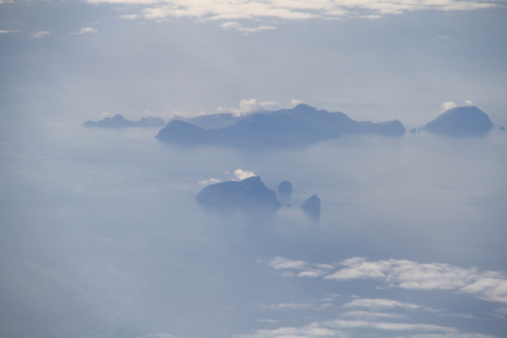 Aerial view of the St. Kilda archipelago, the furthest-west of the Outer Hebrides.