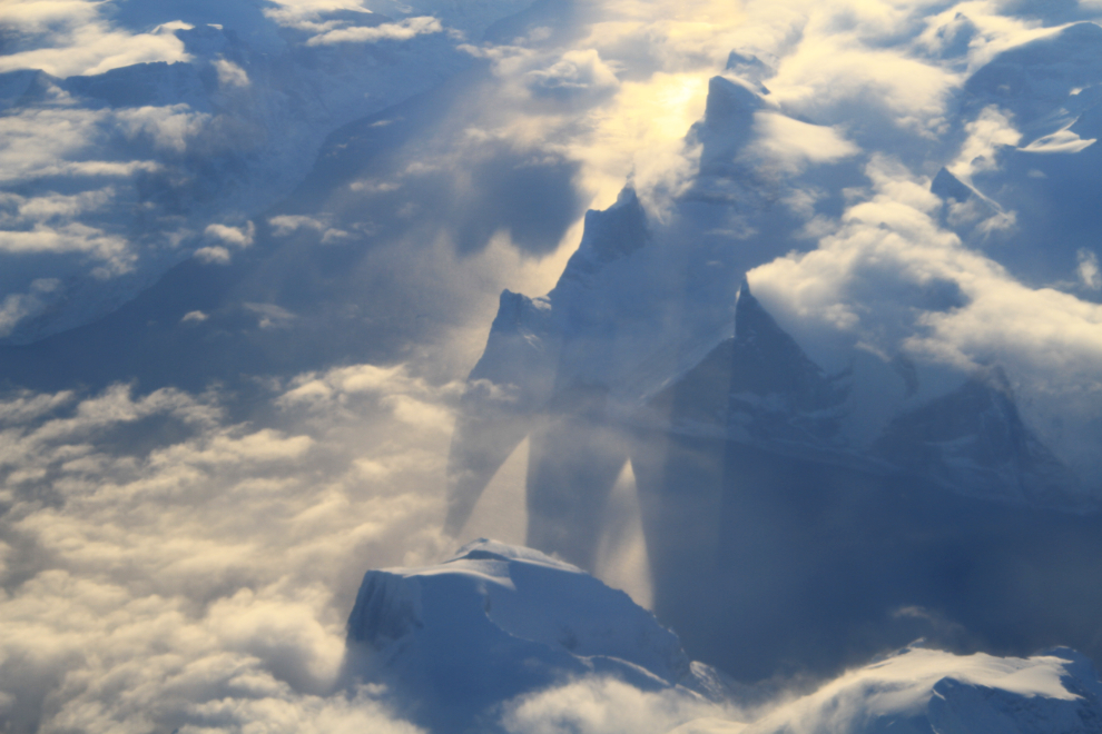 Aerial view of cliffs on Baffin Island