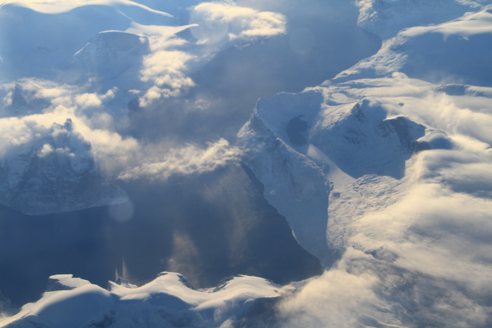 Aerial view of cliffs on Baffin Island