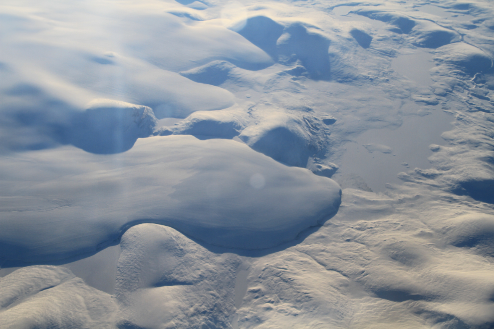 Aerial view of glacier on Baffin Island