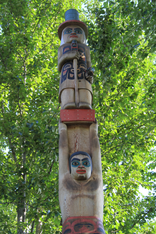 Tlingit totem pole at the Alaska Native Heritage Center