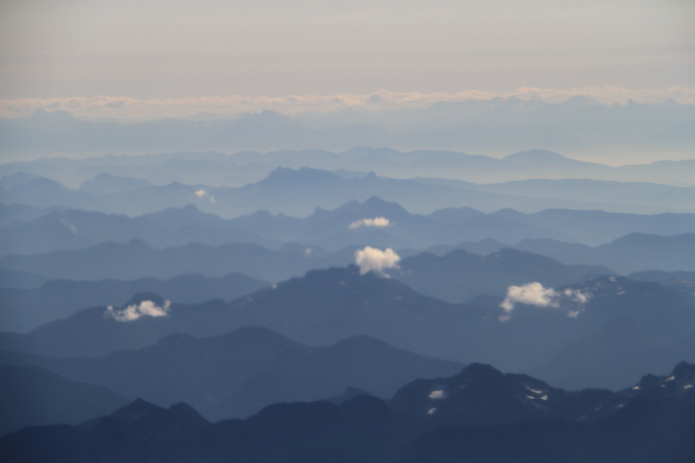 An aerial view of mountains near Vancouver