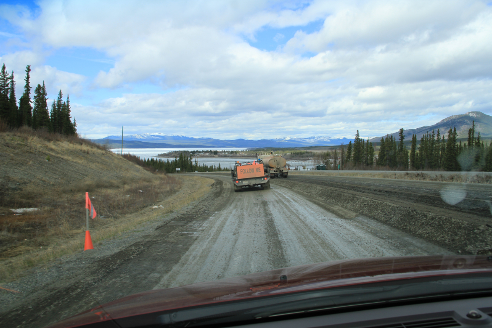 Road construction just south of Teslin, Yukon