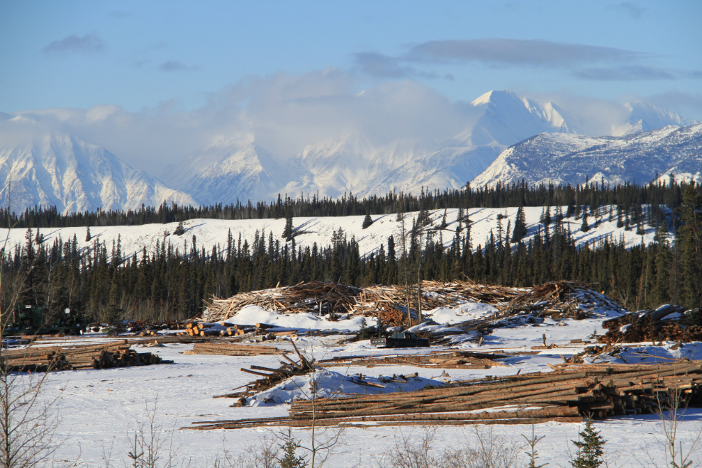 The lumber mill at Canyon Creek on the Alaska Highway
