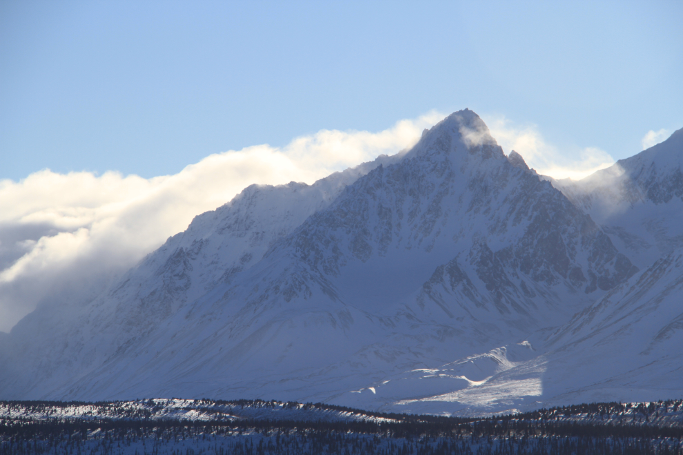 Peaks along the Alaska Highway west of Haines Junction