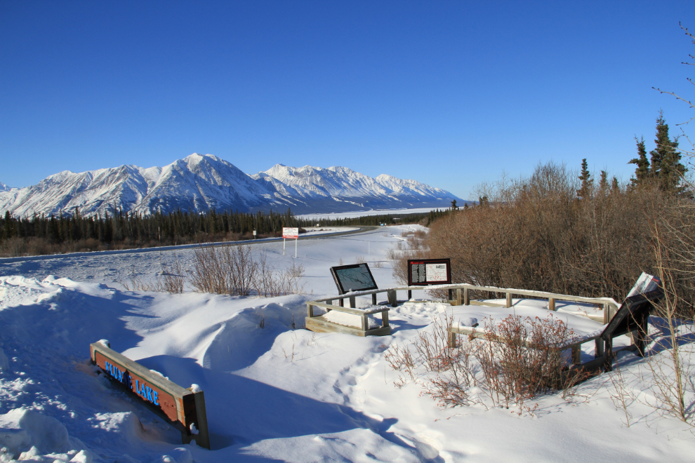 Kluane Lake viewpoint rest area on the Alaska Highway