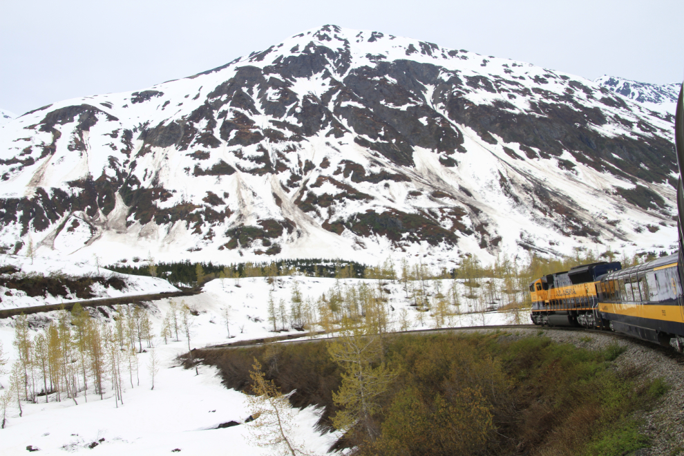 The view from an Alaska Railroad train in The Loop