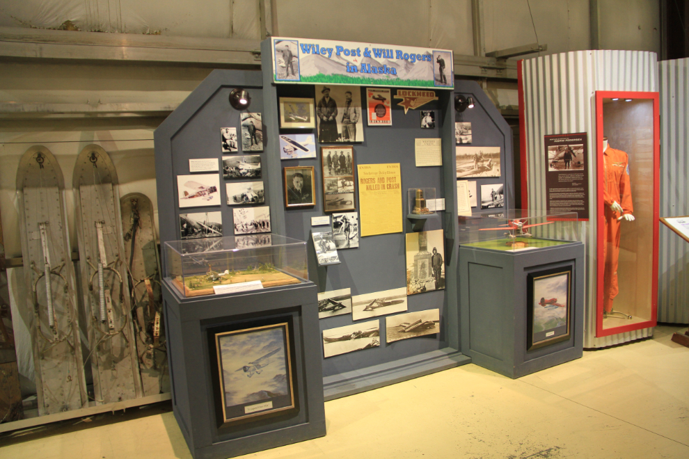 Wiley Post and Will Rogers display at the Alaska Aviation Museum