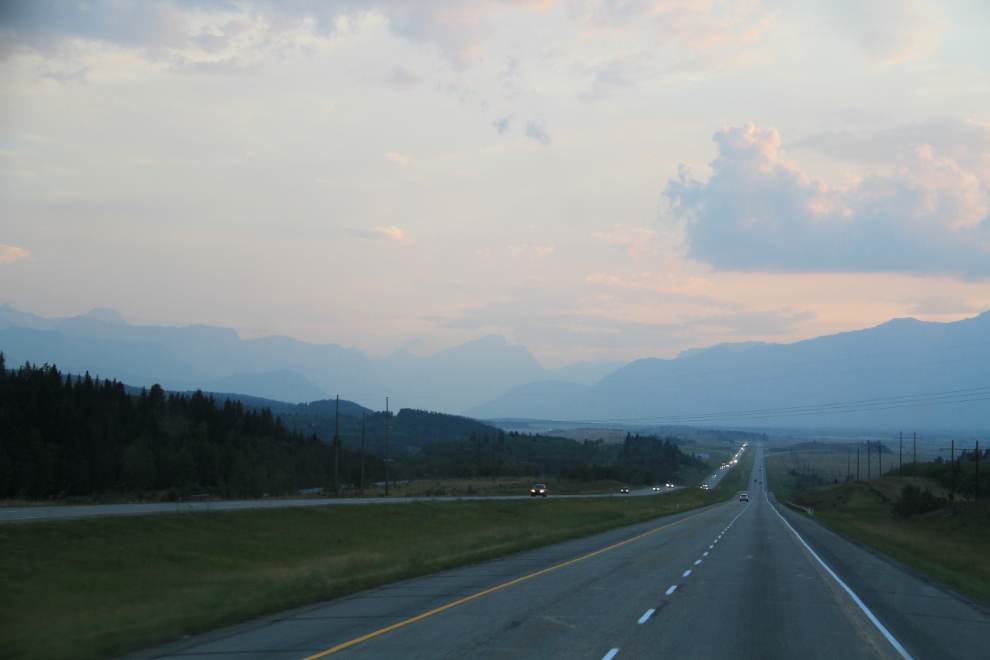 The Trans Canada Highway east of Canmore