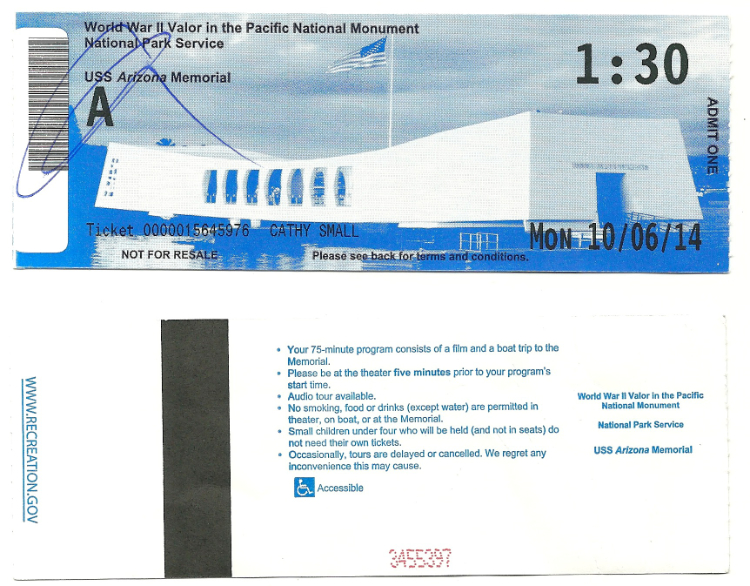 Tickets for USS Arizona Memorial, Hawai'i