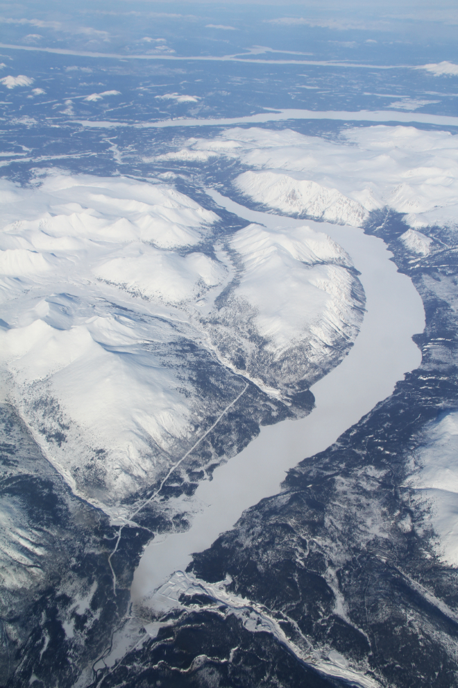 Aerial view of Surprise Lake - Atlin, BC