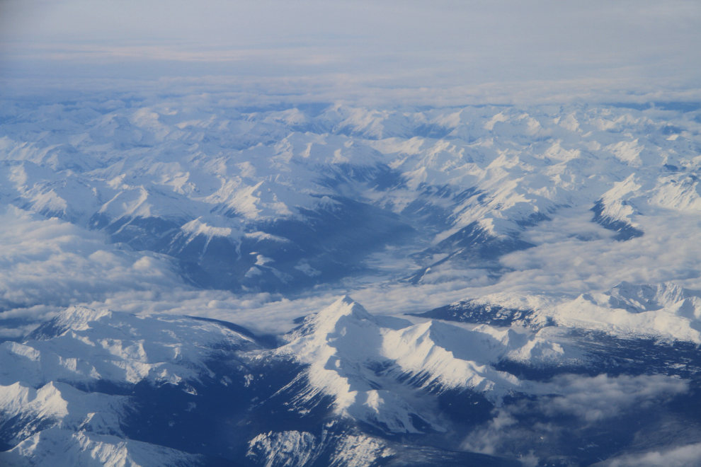 Aerial view of mountains in British Columbia