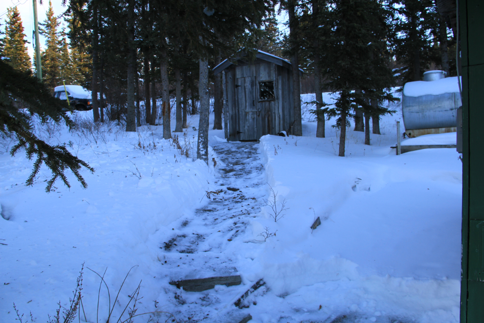 Carcross cabin in the winter