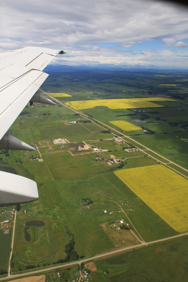 Aerial view of Alberta farm land 